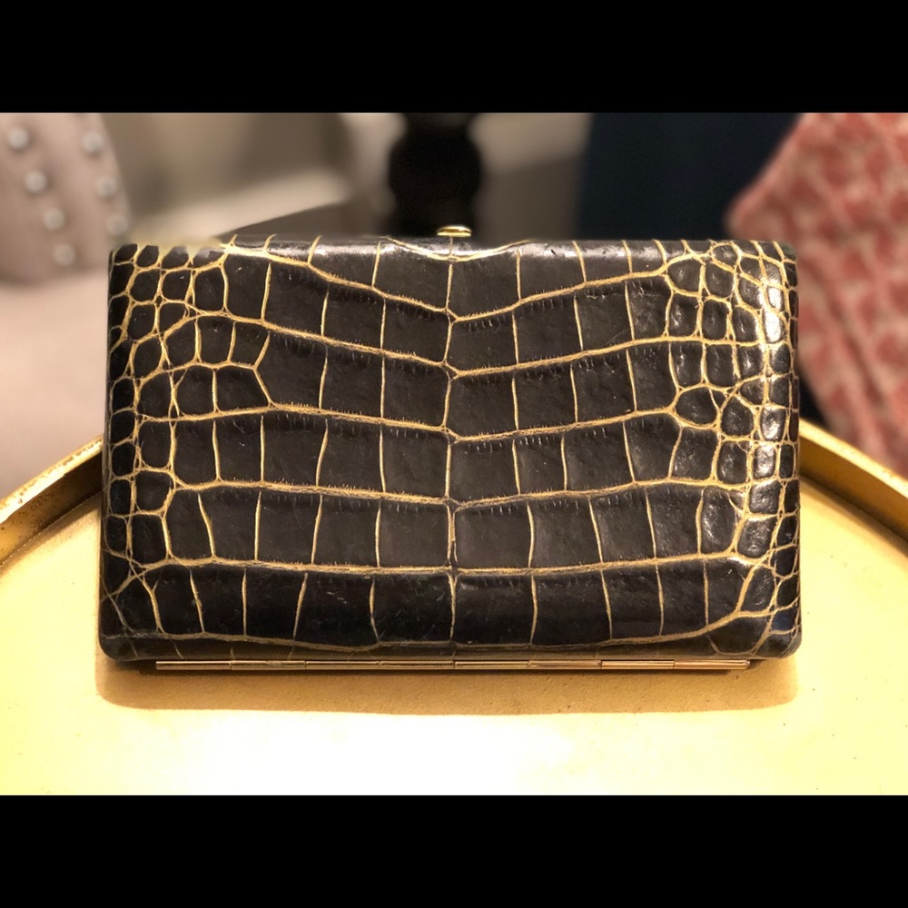Abas Full Frame Croc Leather Clutch Wallet